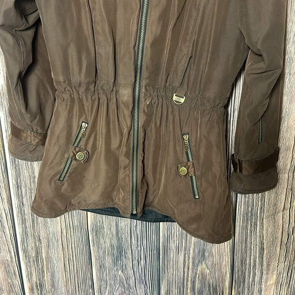 Nils Brown Ladies Ski Jacket/Size 12 /Hidden hood/Sherpa Collar - Picture 3 of 16